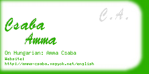 csaba amma business card